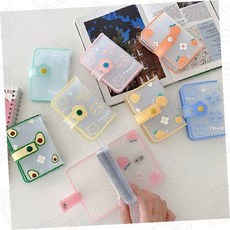 투명 카드지갑 캐릭터 포카바인더 포켓식앨범 티켓북 명함집 홀더북 카드보관함 수납케이스, 상세페이지 참조, 블루