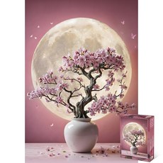 인테리어 직소퍼즐 시리즈, 1개, 행운의 벚꽃 달항아리, 1000피스 1개, 행운의 벚꽃 달항아리, 1000피스