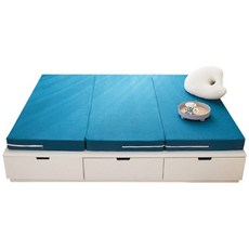 오마이몰 접이식 토퍼 단단한 매트리스 원룸 3단 메모리폼 침대, 9cm, 퍼플 두께 9cm 100x200cm