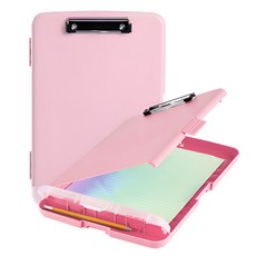 애드박스 멀티 클립보드 파일 A4 수납 필기도구 보관함 케이스, 1개, 핑크