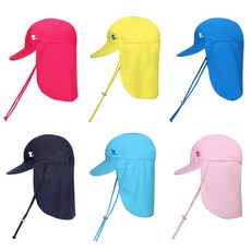 아이꼼므 유아 아동 남아 여아 자외선 차단 수영 모자 썬햇 무지 플랩캡