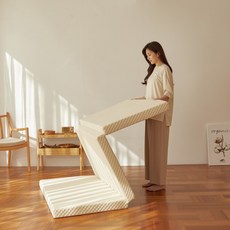 스너그홈 소프트 3단 접이식 천연라텍스 매트리스 토퍼 7.5cm SS