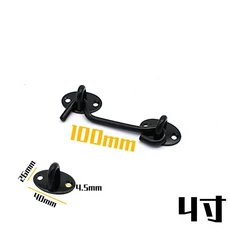 안전 스위치가 있는 스테인레스 스틸 창 잠금 장치 캐빈 후크 도어 아이 래치 조용한 홀더 버클 걸쇠, 05 4 inch