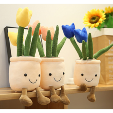 조이맘마켓 튤립 화분 인테리어소품 생일선물 인테리어 홈카페 방꾸미기, 골고루, 4개