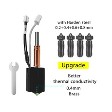 Anycubic Kobra 3 V2 핫엔드 0.4mm 경화 강철 황동 노즐 콤보 액세서리, 16 Upgrade-BR-K2468