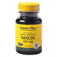 Natures Plus 無麩質維他命B3補充錠 100mg, 1罐, 90顆