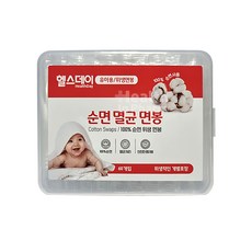 헬스데이 순면 멸균 면봉(개별포장_유아용)60P/위생적인면봉, 60개입, 1개