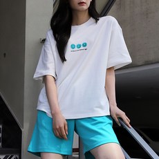 SOON2DLE 女款笑臉圖案短袖休閒套裝