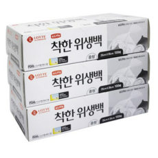 롯데이라이프 착한 위생팩 중형 25 x 35 cm, 중(M), 100개입, 5개
