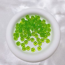 (100p) 13mm 네잎클로버 비즈, 그린, 100개