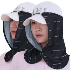 G-STAR 국산 얼굴 햇빛가리개 쿨링 선가드 캡선가드, 2개, 블랙