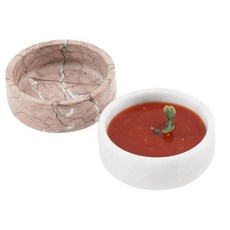 Radicaln 라디칼른 대리석 소스 컵 8.9cm(3.5인치) 화이트 및 마리나라 조미료용 소형 디핑 볼 미니 간장 그릇 접시 라미킨 2개 세트133713, Radicaln 라디칼른 대리석 소스 컵 8.9cm(3