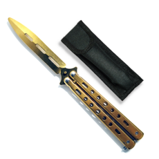 타이거피스트 대거 발리송 트레이너 버터플라이나이프 나비칼, 골드