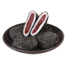 청년떡방 식사대용 흑임자 듬뿍 저당앙금 흑임자 찹쌀떡, 1개, 1.2kg