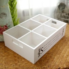 6칸 화이트 수납 박스, 1개, 상세페이지 참조