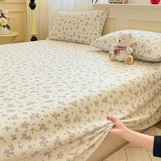 A類母嬰級雙層紗床單被單枕套 夏季兒童宿舍床品, 風鈴紫【A類面料孕嬰可用】,牀單單件-120x230cm【適合0.8
