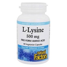 내추럴팩터스 L-라이신 500mg 캡슐 Natural Factors L-Lysine, 1개, 90정