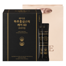 케어유 케어60 프리미엄 6년근 진세노사이드 60mg 고려 홍삼스틱 + 쇼핑백, 1개, 50회분