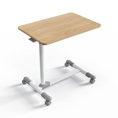 ETHU 사이드 테이블 높이 조절가능 이동식 소파 침대 테이블 유압식 보조책상, Beige