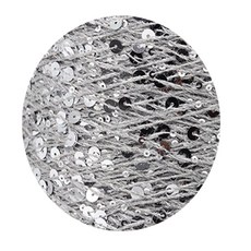 COOMAMUU 손 뜨개질 면사 스팽글 원사 여성용 DIY 모직 스웨터 모자 스카프 50 볼 140M 3mm 6mm, AJ104, 1개