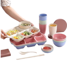 可微波多格餐盤套裝 分格餐盤 分隔餐盤 餐盤家庭套 大人加深可微波爐餐盤 學生打飯盤, 北歐藍, 1個, 餐盤