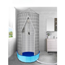 비상 간이 샤워부스 텐트 이동식 샤워실 물막이 파티션, 1개, KT 고양이 욕조커버+프레임 대형