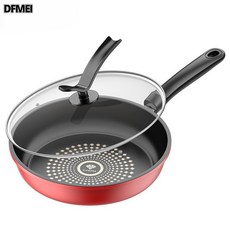 DFMEI 平底鍋家用不粘鍋煎蛋平底牛排煎餅鍋小炒鍋煎鍋燃氣竈電磁爐專用, 1個, 24cm煎鍋無蓋, 如圖