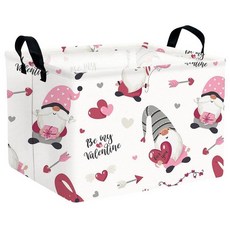 MYFLOCY 대형 발렌타인 데이 바구니 하트 모양 보관함 선물용 접이식 정리함 방 장식 (퍼플 웨이브 블랙 러브), 애로우 그놈 러브, 애로우 그놈 러브