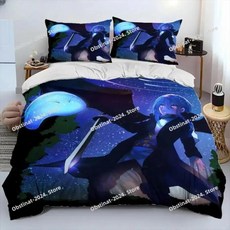 슬라임으로 환생했다 애니메이션 침구 프린트 싱글 이불 커버 베개 성인 사이즈, 2. 10