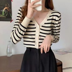 SumW Su Mam SuemW女款條紋長袖開襟衫 W21 On Off Y