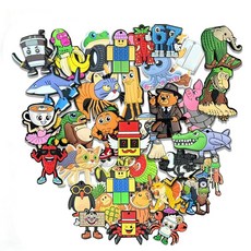 GREAWOD Italian Brainrot 신발 참 — 구멍이 있는 폼 클로그용 푸시 버튼 클로그 참 다양한 멀티컬러 디자인 스트랩 및 토 액세서리 멀티컬러.