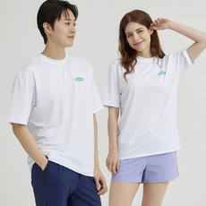 슈가비치 남자 여자 공용 반팔 래쉬가드 상의 24-02F 비치웨어 수영복