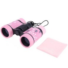 망원경 어린이용 플라스틱 쌍안경 다채로운 경량 소형 접안 렌즈 광학 대물 야외 장난감 4x30, 2)Pink, 1