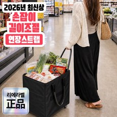 리에라벨 3세대 롤링 쇼핑카트 PRO 무소음 바퀴 대용량 접이식 장바구니, 1개, 다크블랙