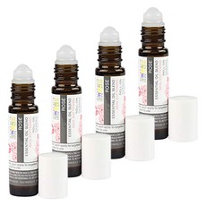 아우라카시아 에센셜 오일 블렌드 스킨 소프트닝 롤 온 로즈, 4개, 9.2ml