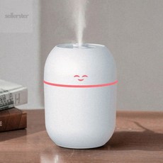 무드등 LED 저소음 대용량 스마일 USB 가습기 간편 원룸 초음파 가습기 사무실 거실 최신 대용량 미니 무드등 회사 usb, 핑크, 핑크, HWY-688