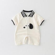 嬰兒連體衣 男童可愛狗狗造型夏季爬爬服