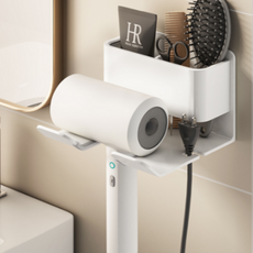 동이홈 뷰티도구 한 곳에 정리 무타공 드라이기거치대, 화이트, 1개