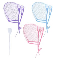 LXUEJIE 헤어 하이라이트 캡 3개 블루 컬러링 프로스팅 염색 키트 염료 플라스틱 크로셰 후크 포함 살롱 DIY 미용용 [호환], Blue+Pink+Purple