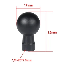 Gopro 액션 카메라 용 17mm 볼 헤드 어댑터 클립 마운트 더블 소켓 1/4 나사 변환기, 01 자동, 01 China Mainland, 04 B 17 Ball 1 4 Hole