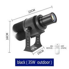 사용자 정의 Led HD 고보 프로젝터 실내 옥외 Ip67 방수 회전 이미지 조명 바닥 결혼식, 02 black 35W  outdoor