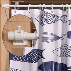 올샵 못없이 커튼봉 클립 브라켓 커튼봉부속품, 1커튼봉홀더2P