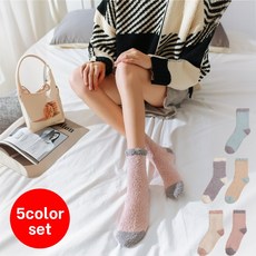 한투디오 무압박 극세사 보온 수면 양말, 1세트