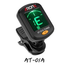 AROMA AT-01A 夾式調音器，適用吉他、電吉他、電貝斯、烏克麗麗、小提琴, 1個
