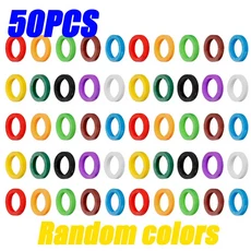 5-50pcs 컬러 키 슬리브 혼합 색상 부드러운 실리콘 탄성 열쇠 고리 DIY 펜던트 마킹을 구별, 02 Random colors-50pcs