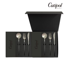 [큐티폴] 고아 블랙실버 디너세트 6p 블랙라벨 선물박스(디너스푼2 디너포크2 디너나이프2), 1개