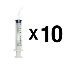 반려동물 피딩용 커브형 주사기, 10개, 투명, 12ml