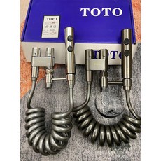 TOTO 二擋按鍵式增壓手持噴槍, 1個, 免打孔 銀色全套