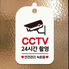 픽hye CCTV 24시간촬영2 사각안내판 매장알림판 화이트 경고문구