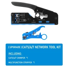이더넷 올인원 와이어 도구 RJ45 크림프 패스 스트리퍼 커터 (Cat7 8P8C 모듈러, 01 UPGRADE, 1
